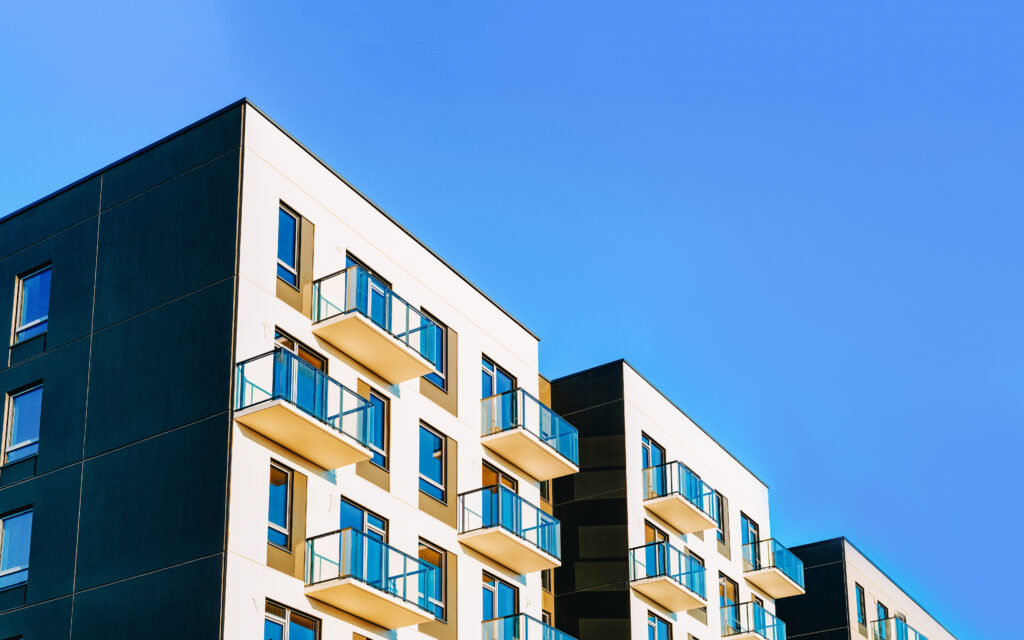 detail of a new luxury house and home complex