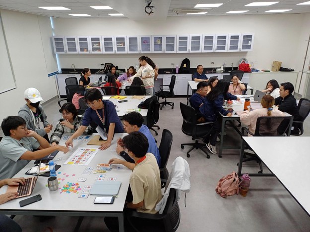 students in group doing collaborative activities