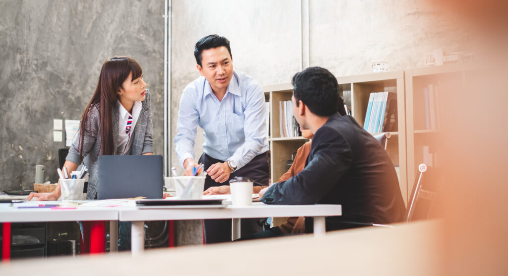 business partners having a discussion