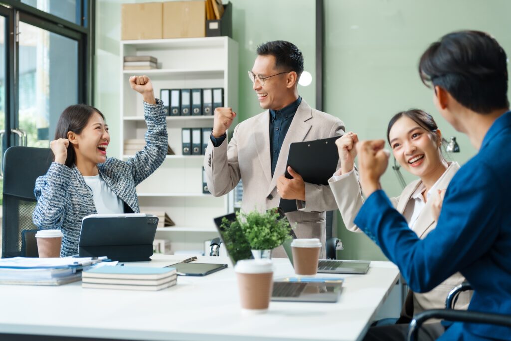 MBA students having a discussion