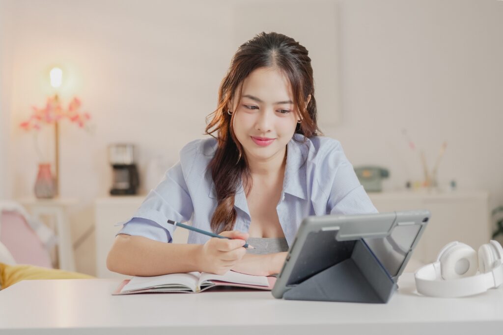 an mba student studying