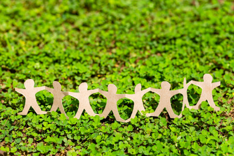 human chain paper on green creeper plant