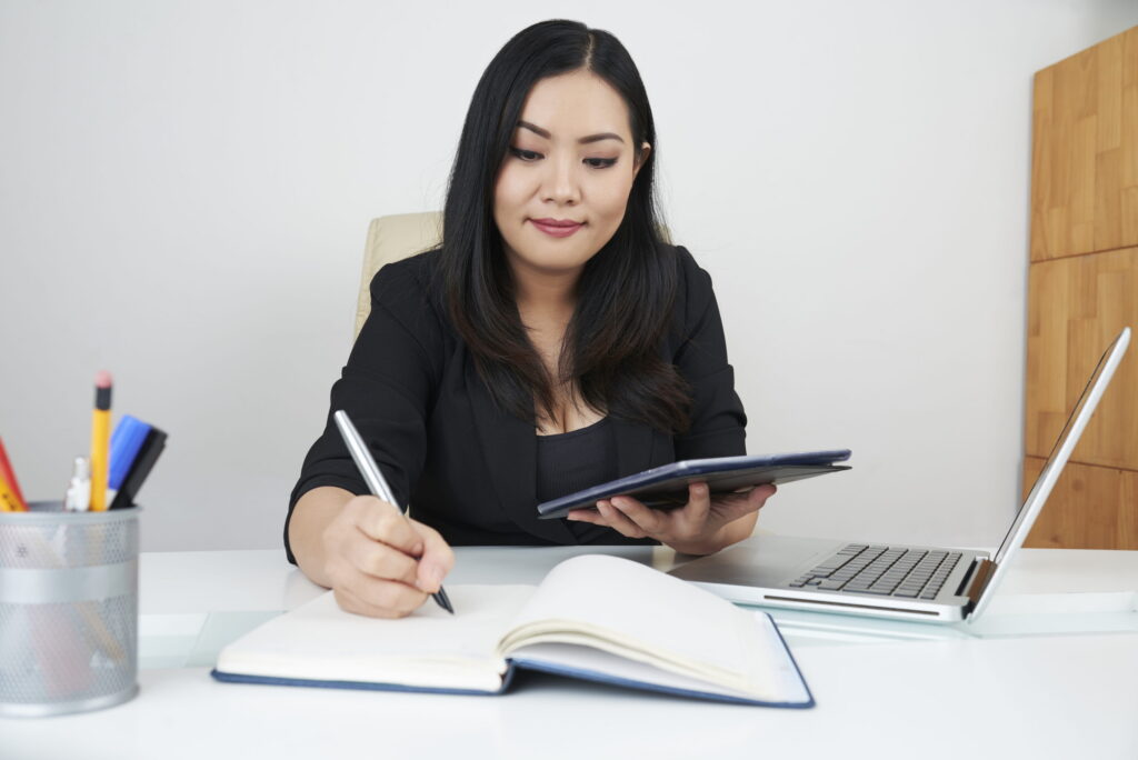 Business lady planning work